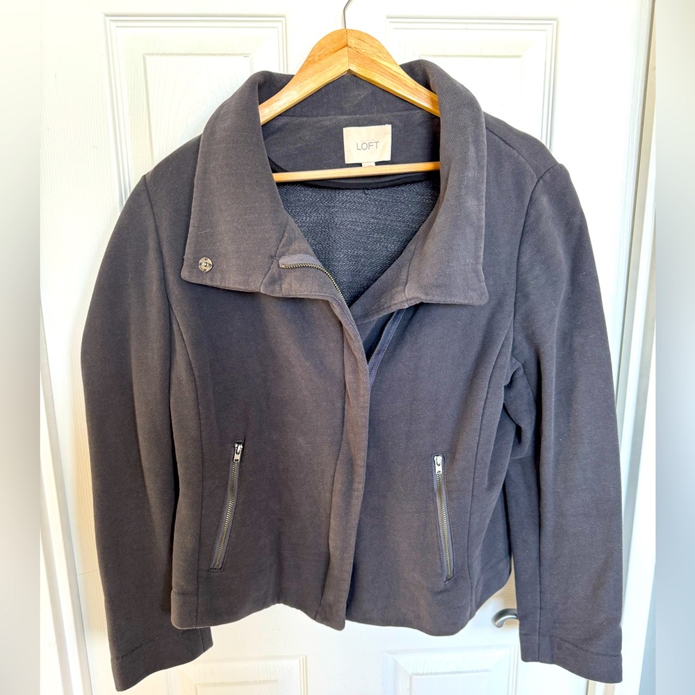 LOFT Women's Grey Moto Jacket XL